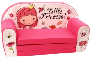 Delsit - Fold-out foam kids' sofa princess
