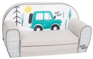 Delsit - Fold-out foam kids' sofa little car
