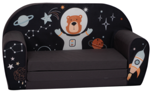 Delsit - Fold-out foam kids' sofa space bear
