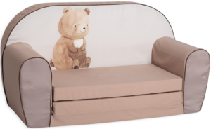 Delsit- Kanapa dziecięca rozkładana miękka sofa dla dziecka do pokoju, miś