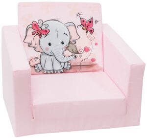 Delsit - Fold-out foam kids' armchair little elephant