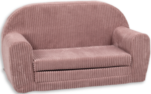 Delsit - Corduroy fold-out kids' sofa – a children's sofa, pink