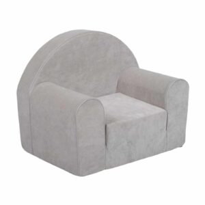 Delsit - Kids' armchair – fold-out children's chair plush grey