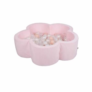 Delsit - Premium plush ball pit with balls for children little flower light pink