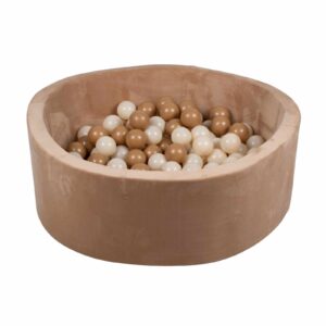 Delsit - Dry ball pit with plush balls for children beige