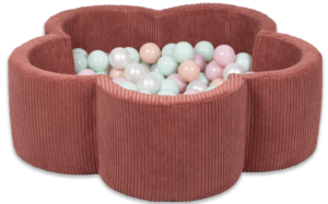 Delsit - Premium plush ball pit with balls for children little flower corduroy