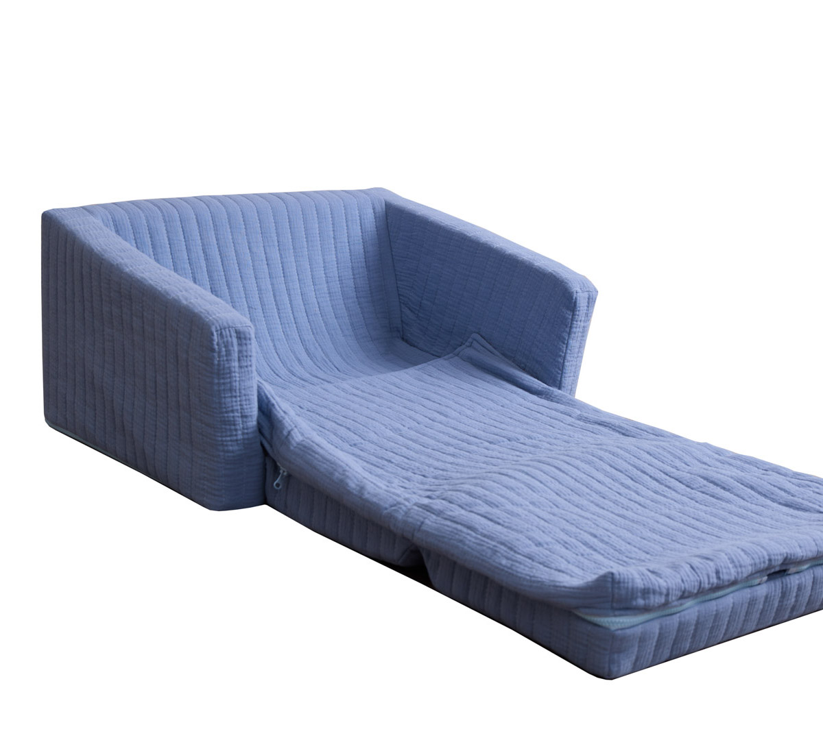 Snuggle fold-out kids' sofa with blanket (2-in-1) – ocean blue, Delsit - Image 6