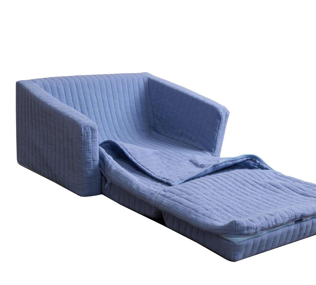 Snuggle fold-out kids' sofa with blanket (2-in-1) – ocean blue, Delsit - Image 7