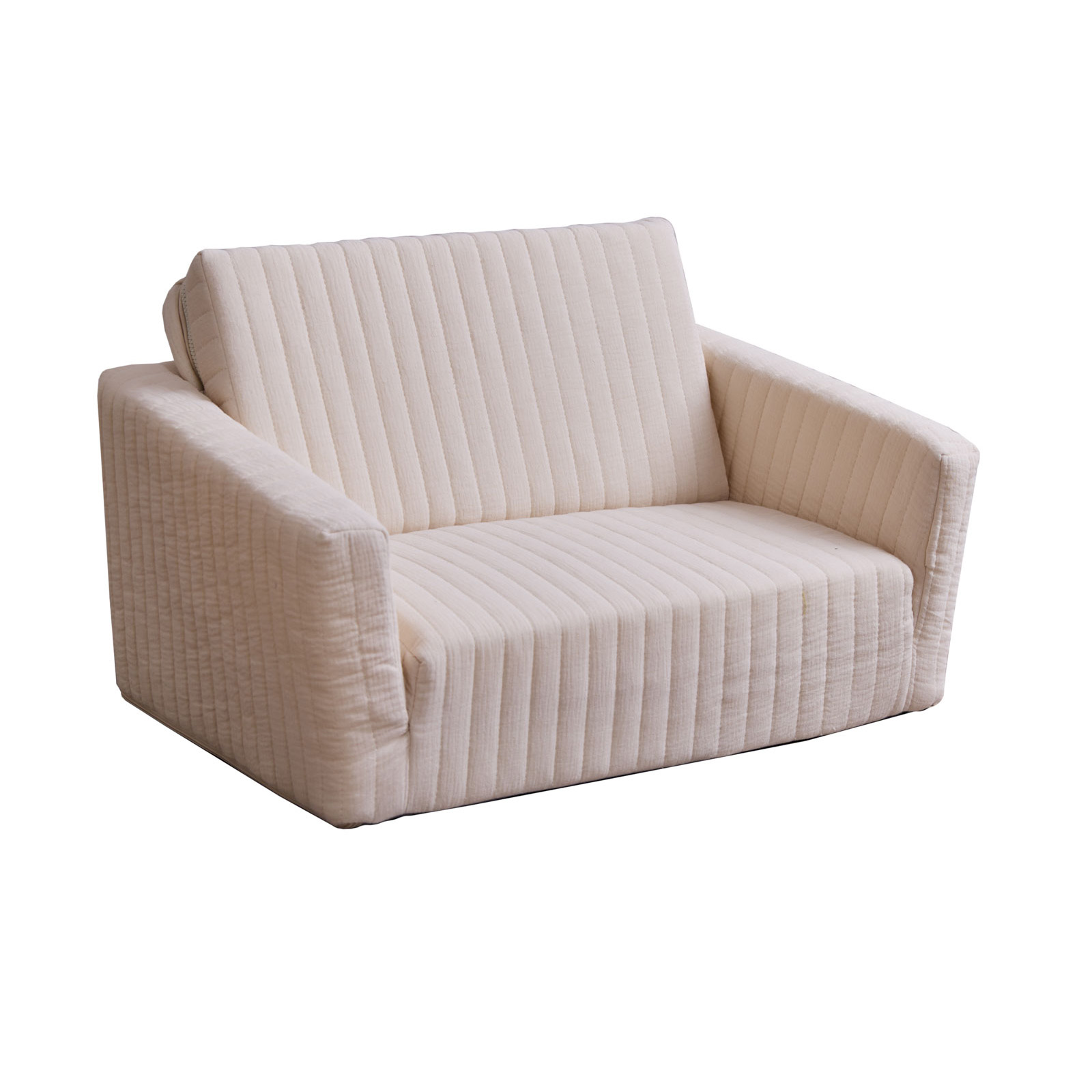 Snuggle fold-out kids' sofa with blanket (2-in-1) – sandy beige, Delsit
